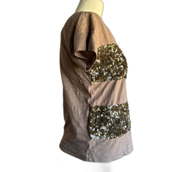 Ann Taylor LOFT Brown Sequined Blouse XS - Picture 3 of 9